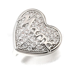 Mother's Day Brass Micro Pave Cubic Zirconia Slide Charms&nbsp;KK-E802-21P-B