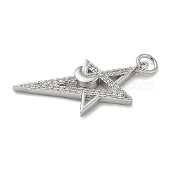 Rack Plating Brass Micro Pave Cubic Zirconia Pendants&nbsp;KK-K392-40P