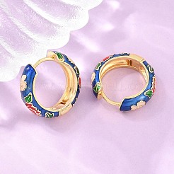 Brass Enamel Hoop Earrings&nbsp;KK-CBA8324-13G-02