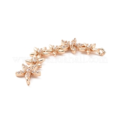 Brass Pave Clear Cubic Zirconia Connector Charms&nbsp;ZIRC-K088-15KCG