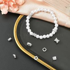 10Pcs 5 Styles Brass Micro Pave Cubic Zirconia Beads&nbsp;KK-CJ0004-20
