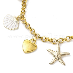 Natural Pearl & Iron Rolo Chain Bracelets&nbsp;BJEW-JB10364