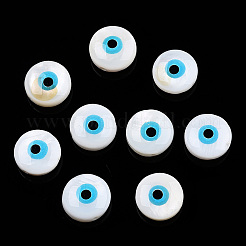 Evil Eye Natural Freshwater Shell Beads&nbsp;SHEL-F001-35