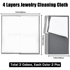 4 Sheets 2 Colors 4 Layers Silver Polishing Cloth&nbsp;AJEW-BBC0002-18