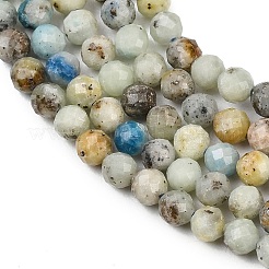 Natural Blue Azurite in Calcite Beads Strands&nbsp;LS-G-P618-4mm-01