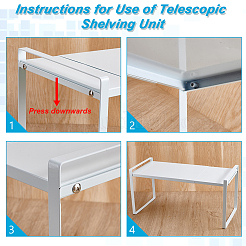 Rectangle Carbon Iron Alloy Extendable Cabinet Tiered Storage Rack for Socks&nbsp;AJEW-WH0609-741A-01