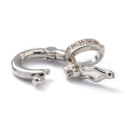 Brass Micro Pave Clear Cubic Zirconia Twister Clasps&nbsp;ZIRC-A014-07P
