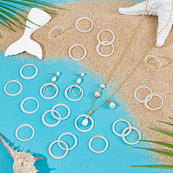 60Pcs Natural Freshwater Shell Linking Rings&nbsp;SHEL-NB0001-68