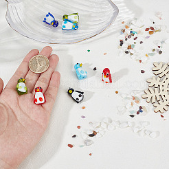 18Pcs 6 Colors Handmade Lampwork Beads&nbsp;LAMP-DR0001-05