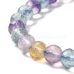 Natural Fluorite Beaded Stretch Bracelets&nbsp;LS-BJEW-K233-01A-02