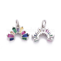 Brass Micro Pave Cubic Zirconia Charms&nbsp;ZIRC-L070-53P