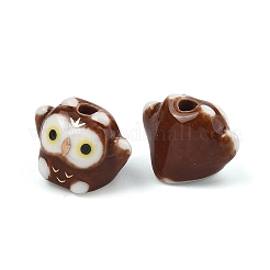 Cute Hand Painted Mini Owl Porcelain Beads&nbsp;PORC-F014-01C