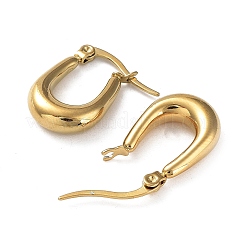 Ion Plating(IP) 304 Stainless Steel Oval Hoop Earrings for Women&nbsp;EJEW-P234-09G