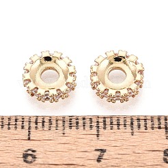 Brass Micro Pave Cubic Zirconia Beads&nbsp;KK-T080-91G