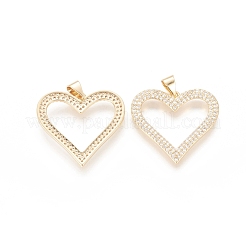 Brass Micro Pave Cubic Zirconia Pendants&nbsp;ZIRC-F112-04G