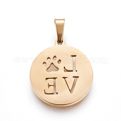 304 Stainless Steel Pendants&nbsp;STAS-P234-02G