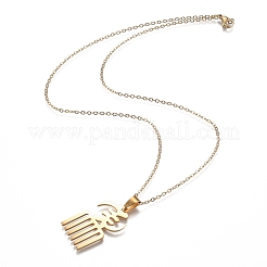 PVD Vacuum Plating 201 Stainless Steel Pendant Necklaces&nbsp;NJEW-H208-01G