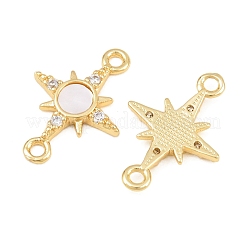 Brass Micro Pave Clear Cubic Connector Charms&nbsp;CU-CBA9482-03G