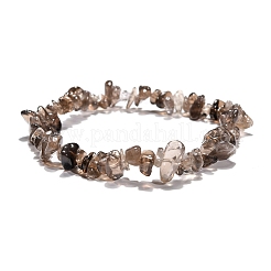 Smoky Quartz Chips Stretch Bracelets&nbsp;BJEW-JB01308-05