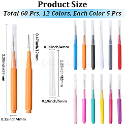 60Pcs 12 Colors Plastic Cleaning Brushes&nbsp;AJEW-CN0004-01