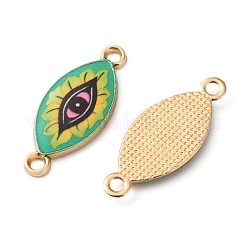 Printed Flower Alloy Enamel Evil Eye Links Connector Charms&nbsp;FIND-G118-03G
