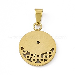 PVD Vacuum Plating 304 Stainless Steel Capri Blue Rhinestone Pendants&nbsp;STAS-P315-14G