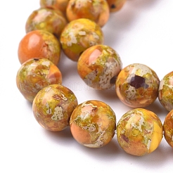 Assembled Synthetic Turquoise and Imperial Jasper Beads Strands&nbsp;G-D0006-C02-8mm-02