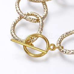 Aluminum Textured Cable Chain Bracelets & Necklaces Jewelry Sets&nbsp;SJEW-JS01094-03