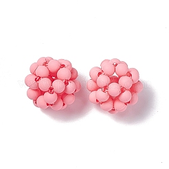 Handmade Plastic Woven Beads&nbsp;X-KY-P015-04D
