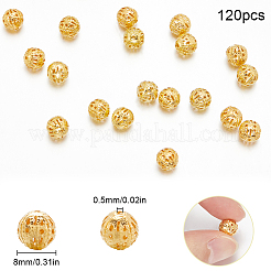 120Pcs Brass Filigree Beads&nbsp;KK-SC0005-16
