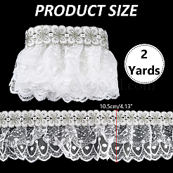 Polyester Lace Ribbon&nbsp;OCOR-WH0111-178A