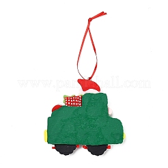 Christmas Car Handmade Polymer Clay Pendant Decorations&nbsp;HJEW-P017-03D