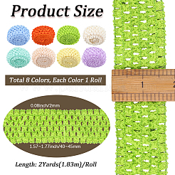 8 Bundles 8 Colors Elastic Crochet Headband Ribbon&nbsp;WCOR-GF0001-04B
