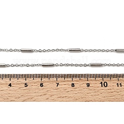 304 Stainless Steel Column Link Chain Necklaces for Women Men&nbsp;NJEW-A058-01P