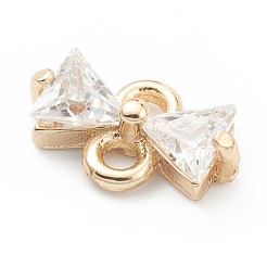 Brass Clear Cubic Zirconia Links Connectors&nbsp;ZIRC-O042-05G