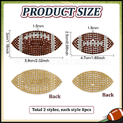 16Pcs 2 Styles Hotfix Rhinestone (Hot Melt Adhesive On The Back)&nbsp;DIY-PH0036-30