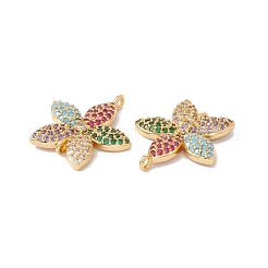 Rack Plating Brass Micro Pave Colorful Cubic Zirconia Pendants&nbsp;ZIRC-C040-26G