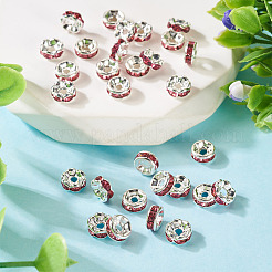 30Pcs 2 Colors Brass Rhinestone Spacer Beads&nbsp;RB-TA0001-29G