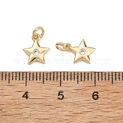 SHEGRACE Brass Micro Pave Clear Cubic Zirconia Charms&nbsp;XGRQ2O250-430G
