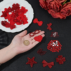 224Pcs 14 Styles Resin Rhinestone Iron on/Sew on Cloth Patches&nbsp;PATC-OC0001-03
