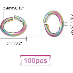 PVD Vacuum Plating 304 Stainless Steel Open Jump Rings&nbsp;STAS-UN0017-78MC