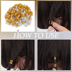 300Pcs 2 Colors Aluminum Dreadlocks Beads Hair Decoration&nbsp;ALUM-PA0001-02