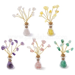 Natural Mixed Gemstone Chips Tree of Life Decorations&nbsp;AJEW-JD00013