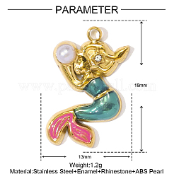 304 Stainless Steel Enamel Pendants&nbsp;STAS-OY001-51G