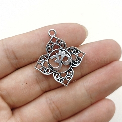 Tibetan Style Vintage Zinc Alloy Hollow Yoga Logo Pendants&nbsp;PW-WG9B9DC-01