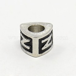 Platinum Plated Zinc Alloy Enamel European Beads&nbsp;X-MPDL-L001-01N