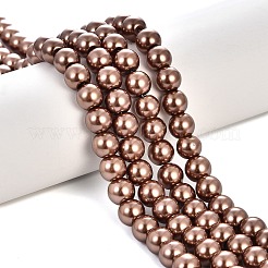 Baking Paint Pearlized Glass Pearl Round Bead Strands&nbsp;LS-HY-Q330-8mm-30