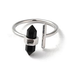 Natural Mixed Gemstone Bullet Open Cuff Rings&nbsp;RJEW-M155-04P