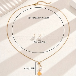 Elegant Stainless Steel Heart & Round Stud Earrings & Necklaces Sets for Women&nbsp;ZZ8361