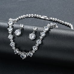 Brass Cubic Zirconia Jewelry Sets&nbsp;FS-WG75FBD-01